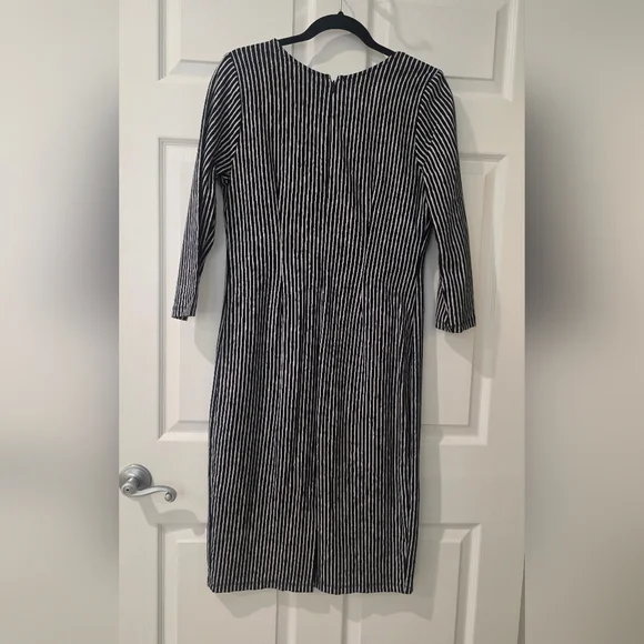 Vixen by Micheline Pitt Black Striped Miss Kitty Wiggle Dress with Belt Size XL - Picture 6 of 6